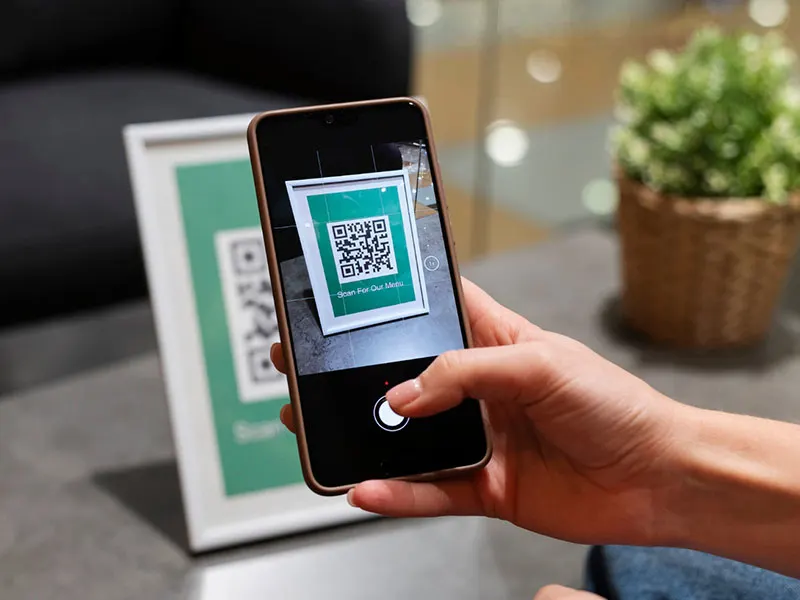 Customer scan QR code